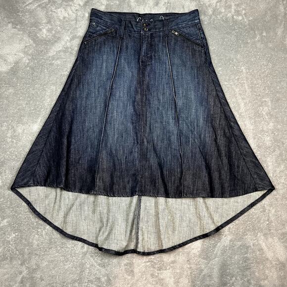 Chip & Pepper Denim Skirt Womens 28 Hi-low Y2K Style Grunge Made in USA Alt Goth - Picture 1 of 10